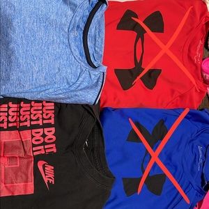 Boys name brand shirts, shorts and pants